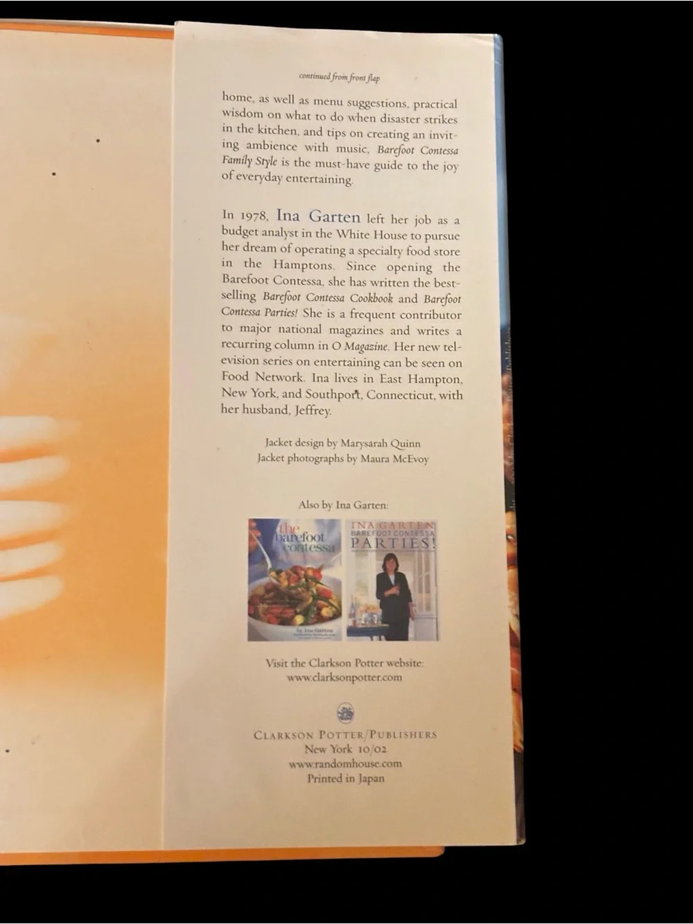 Ina Garten Barefoot Contessa Family Style Cookbook - good condition
